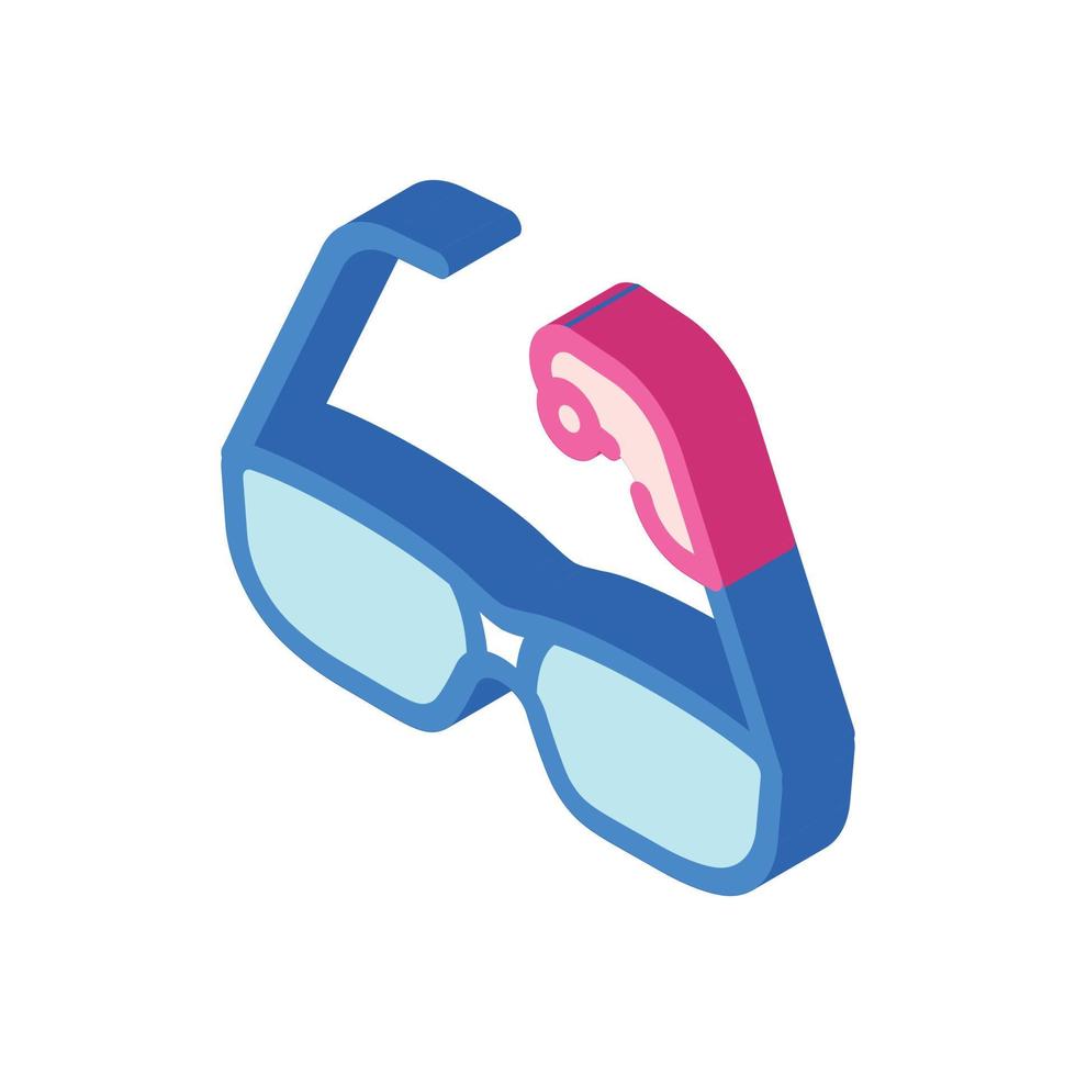 glasses with hearing aid gadget isometric icon vector illustration