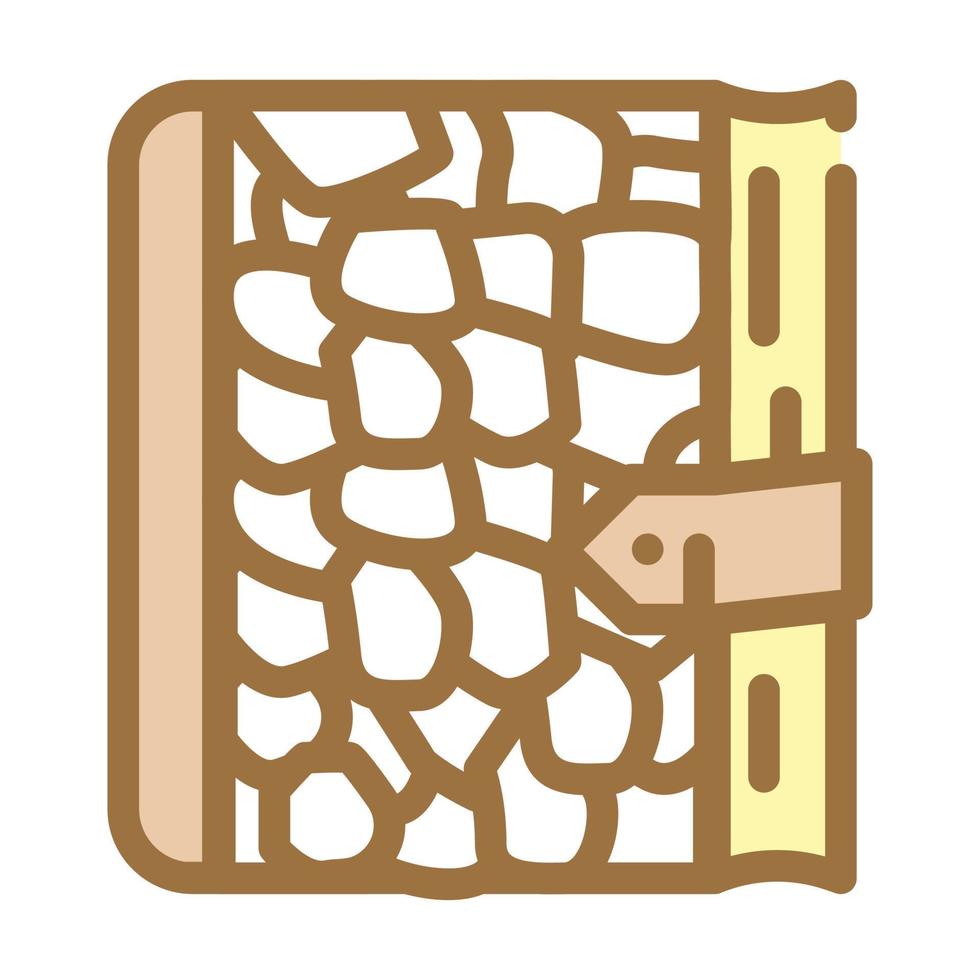 crocodile skin diary color icon vector illustration