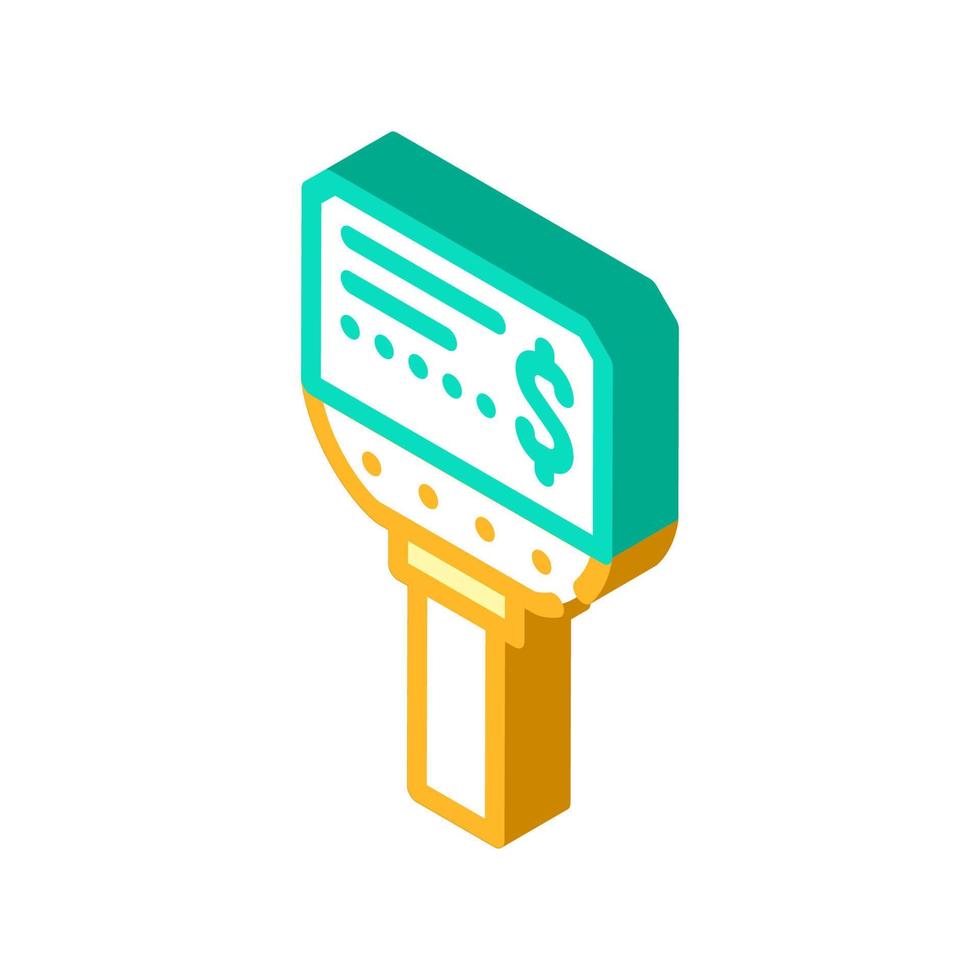 price checker device isometric icon vector illustration