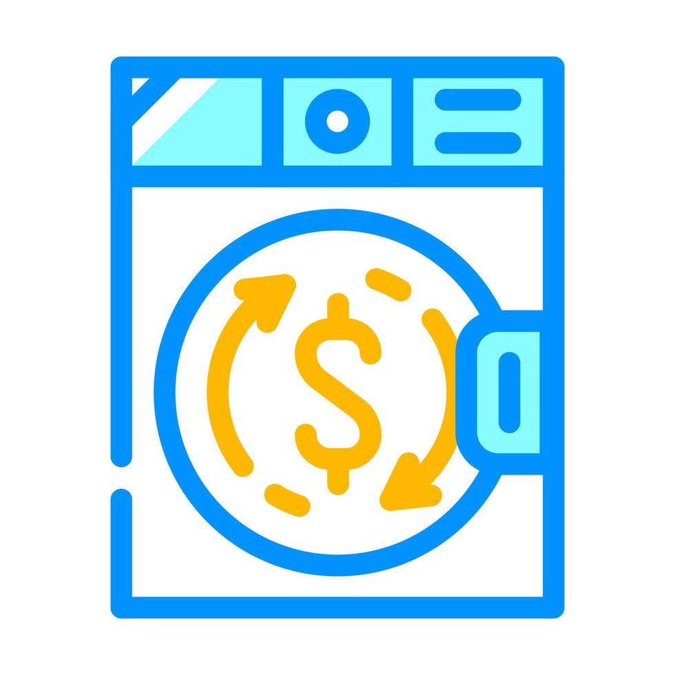 lavado de dinero en la máquina de lavandería color icono vector ilustración