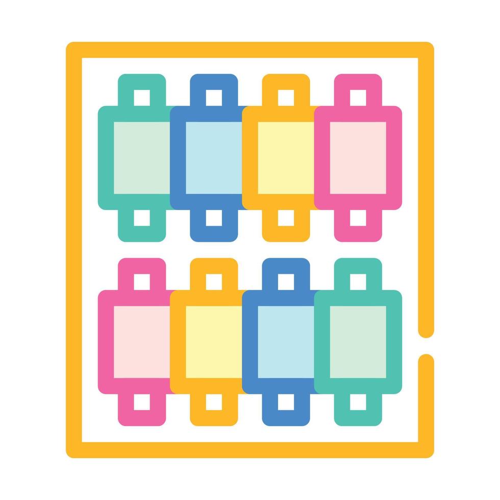 threads set color icon vector flat illustration