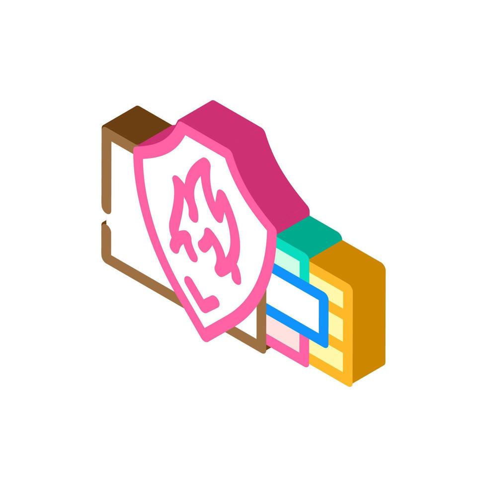 fire resistant cables isometric icon vector illustration