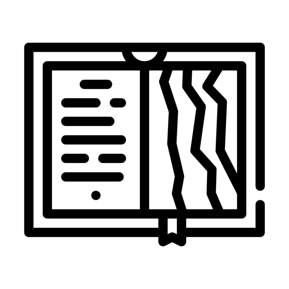torn pages book line icon vector illustration