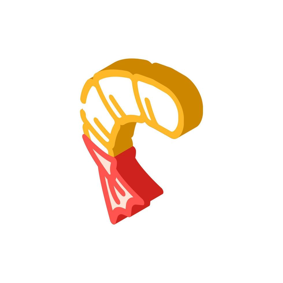 peeled shrimp isometric icon vector illustration