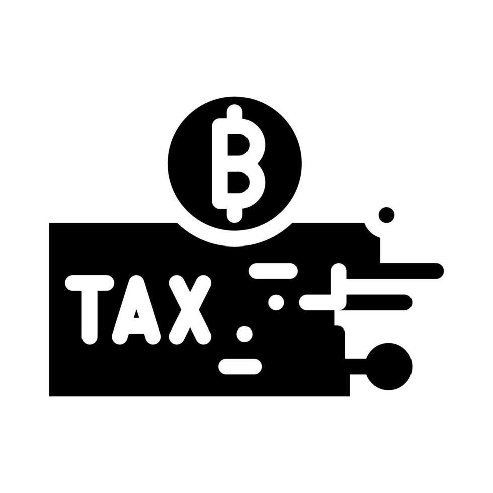 ilustración de vector de icono de glifo de impuesto de criptomoneda