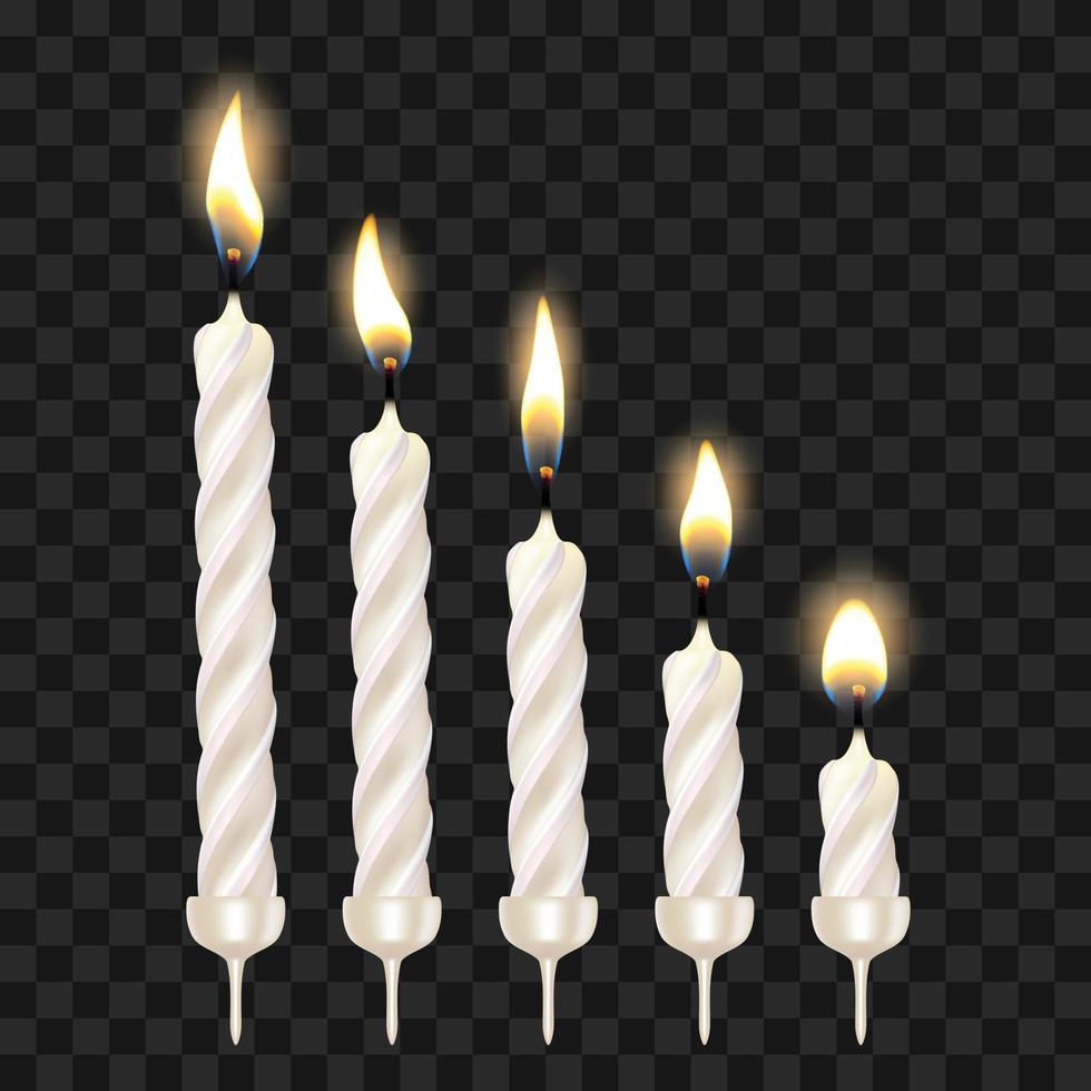 Burning Candles Celebrating Accessory Set Vector