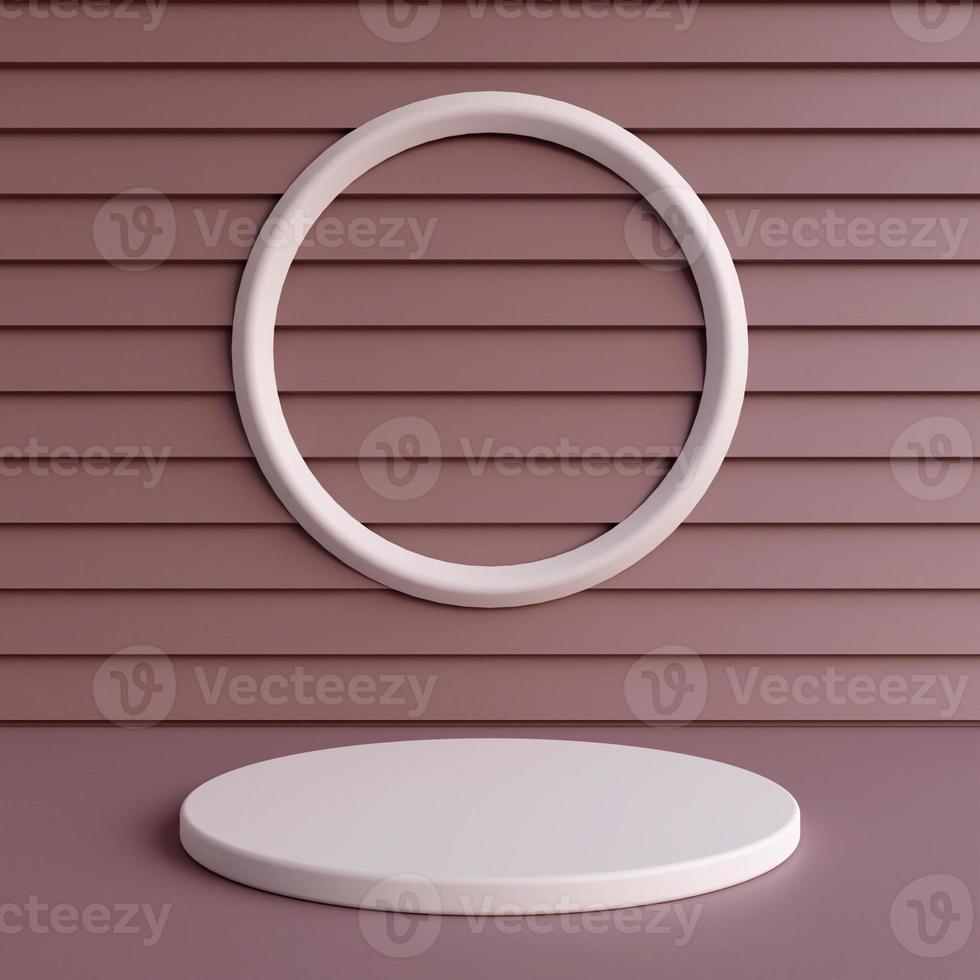 Minimalist simple cylinder podium or pedestal display with pastel color background for product presentation. 3d rendering photo