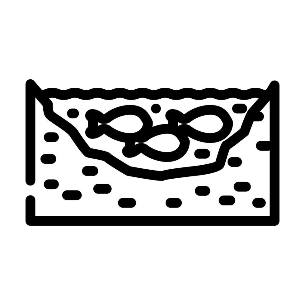 pond fish line icon vector illustration