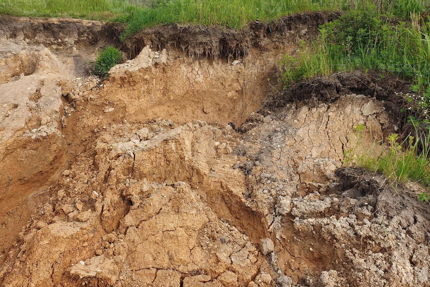 Soil cut due to landslide photo