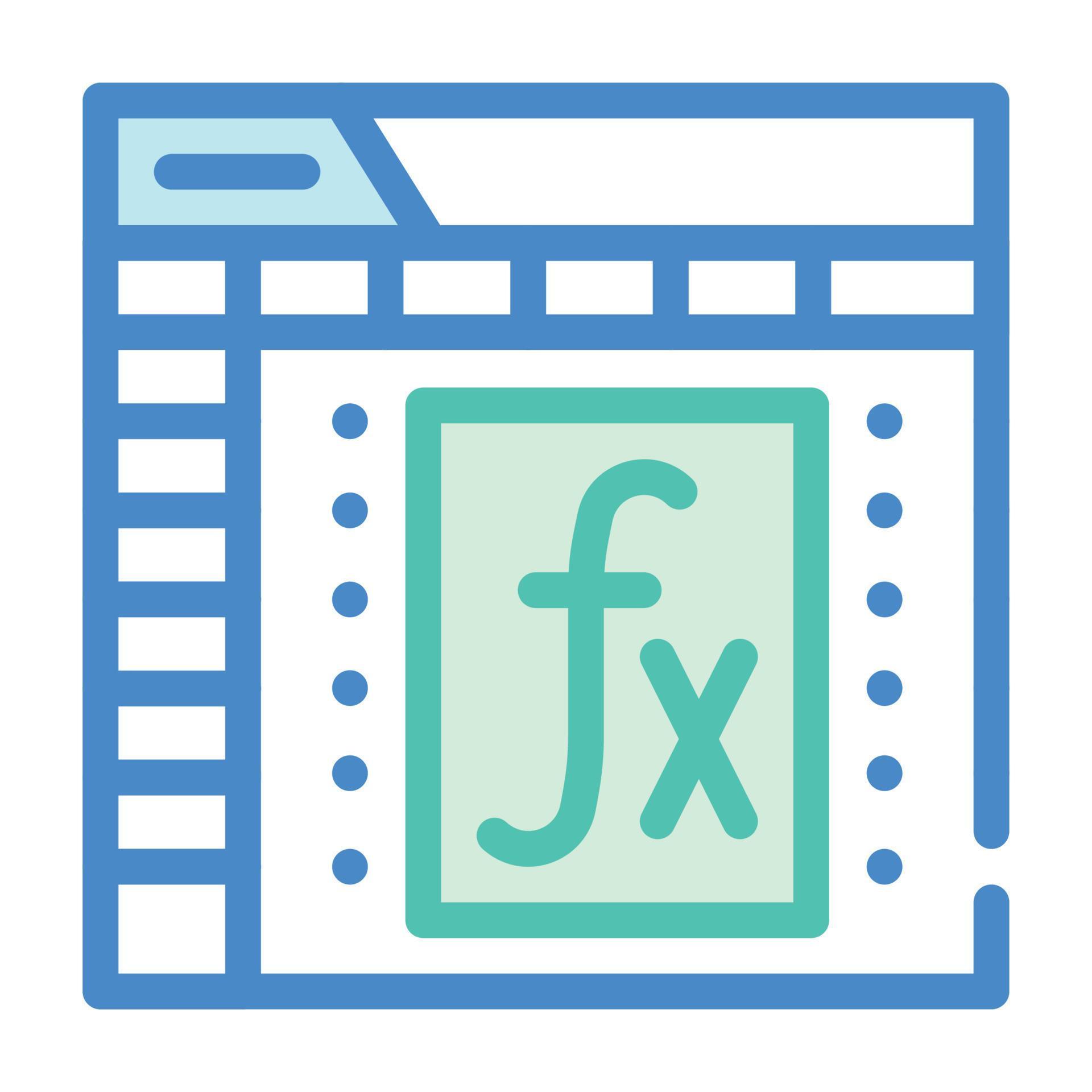 formula and function electronic document color icon vector illustration ...