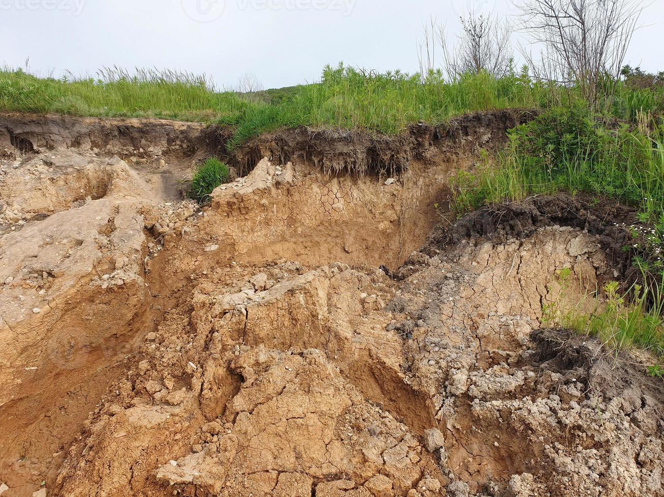 Soil cut due to landslide photo