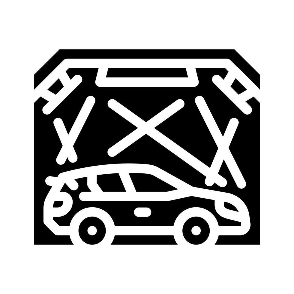 garage box for car polishing glyph icon vector illustration