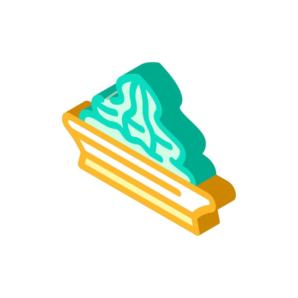 wasabi on plate isometric icon vector illustration