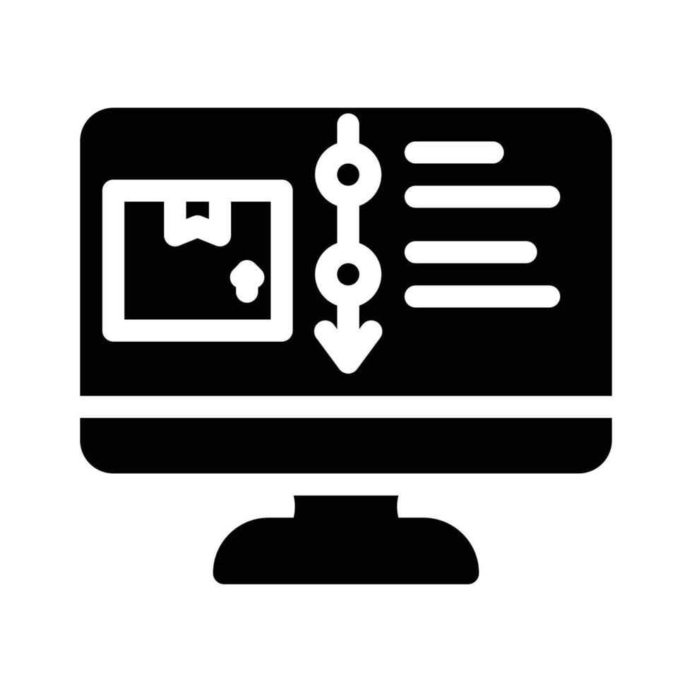 direction monitoring on computer glyph icon vector illustration