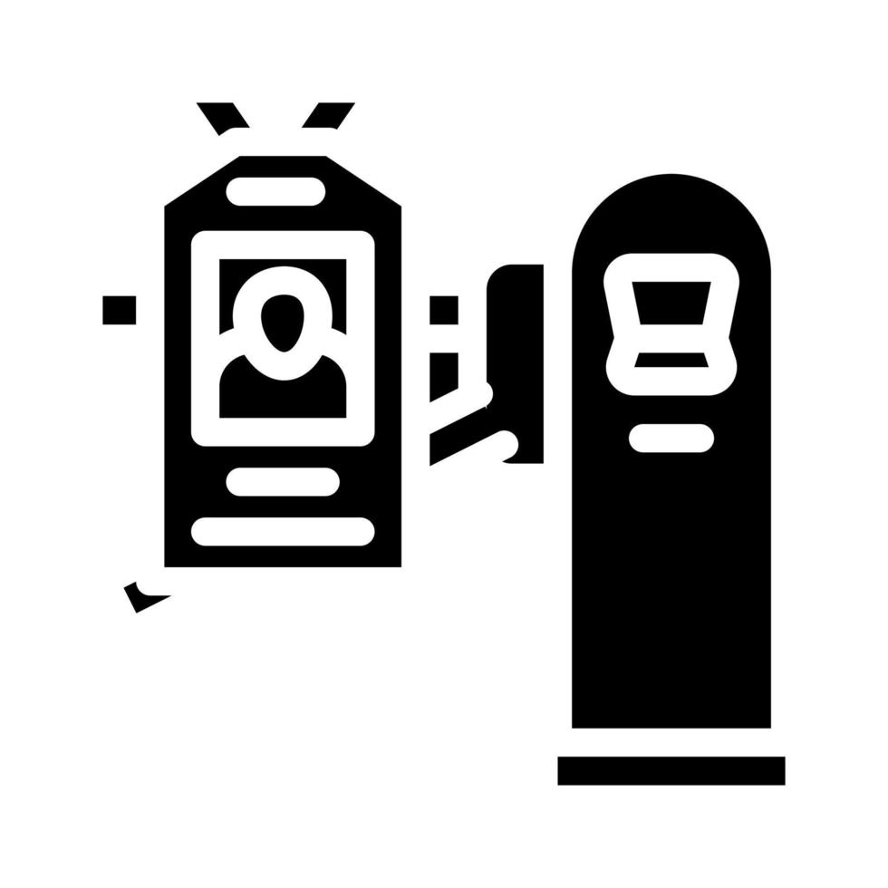 pass key for entry to canteen glyph icon vector illustration