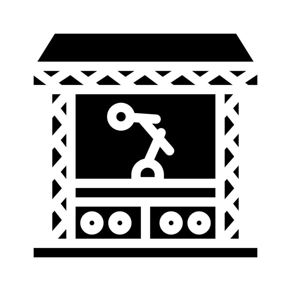 stage with microphone glyph icon vector illustration