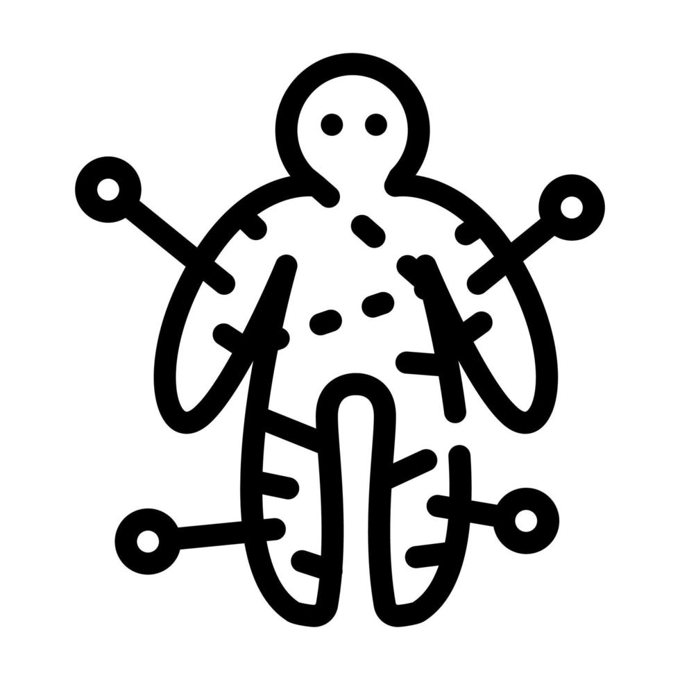 voodoo doll line icon vector illustration flat