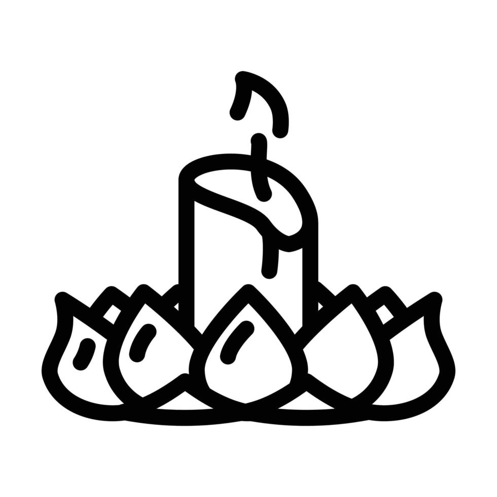 loy krathong line icon vector illustration