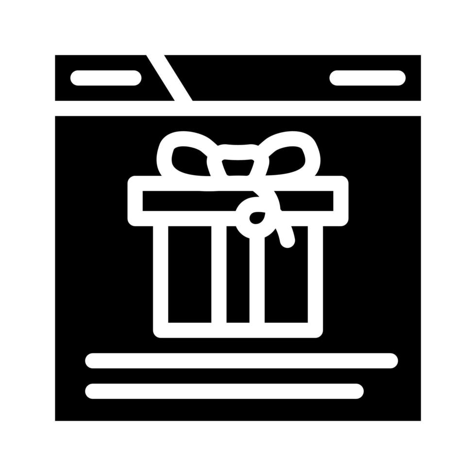 compra en línea regalo glifo icono vector ilustración