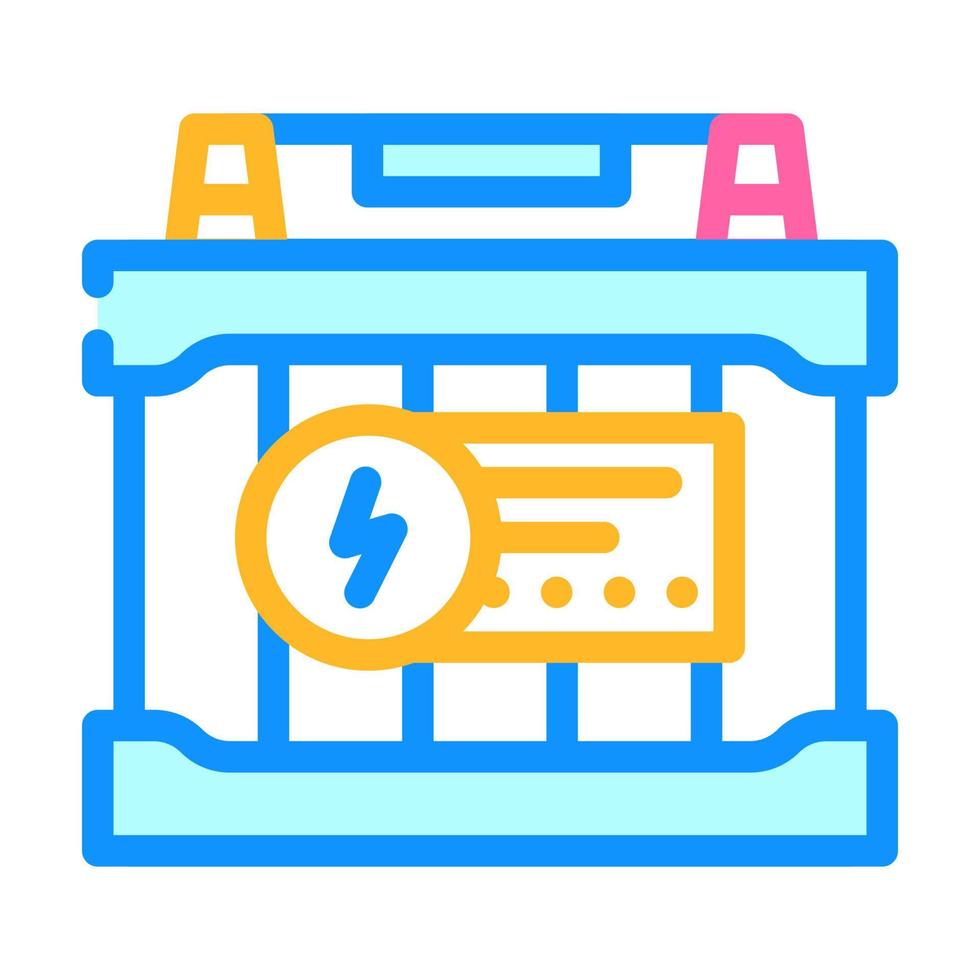 ilustración de vector de icono de color de batería eléctrica