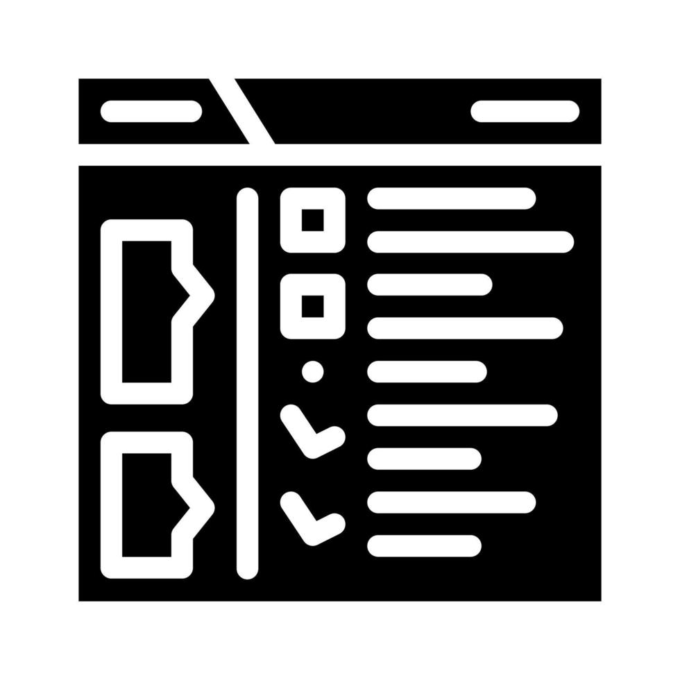 checklist tasks glyph icon vector illustration black