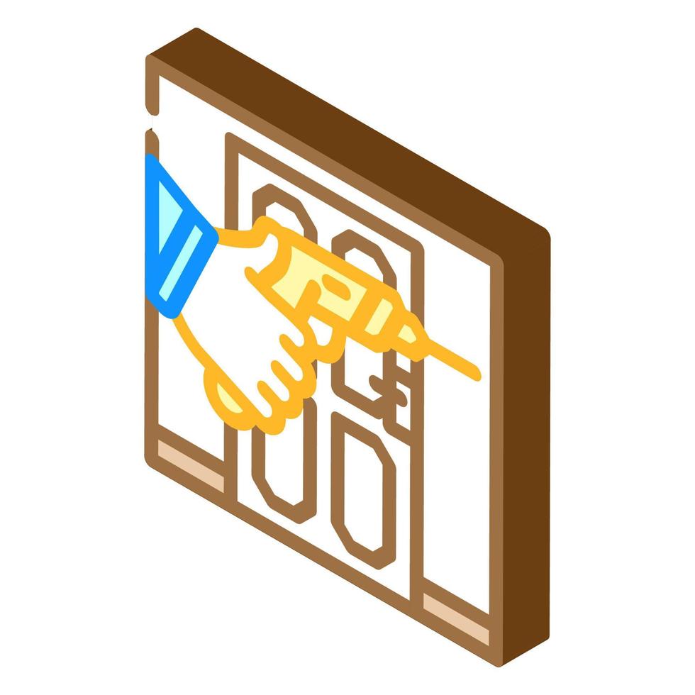 reparación de puertas icono isométrico ilustración vectorial vector