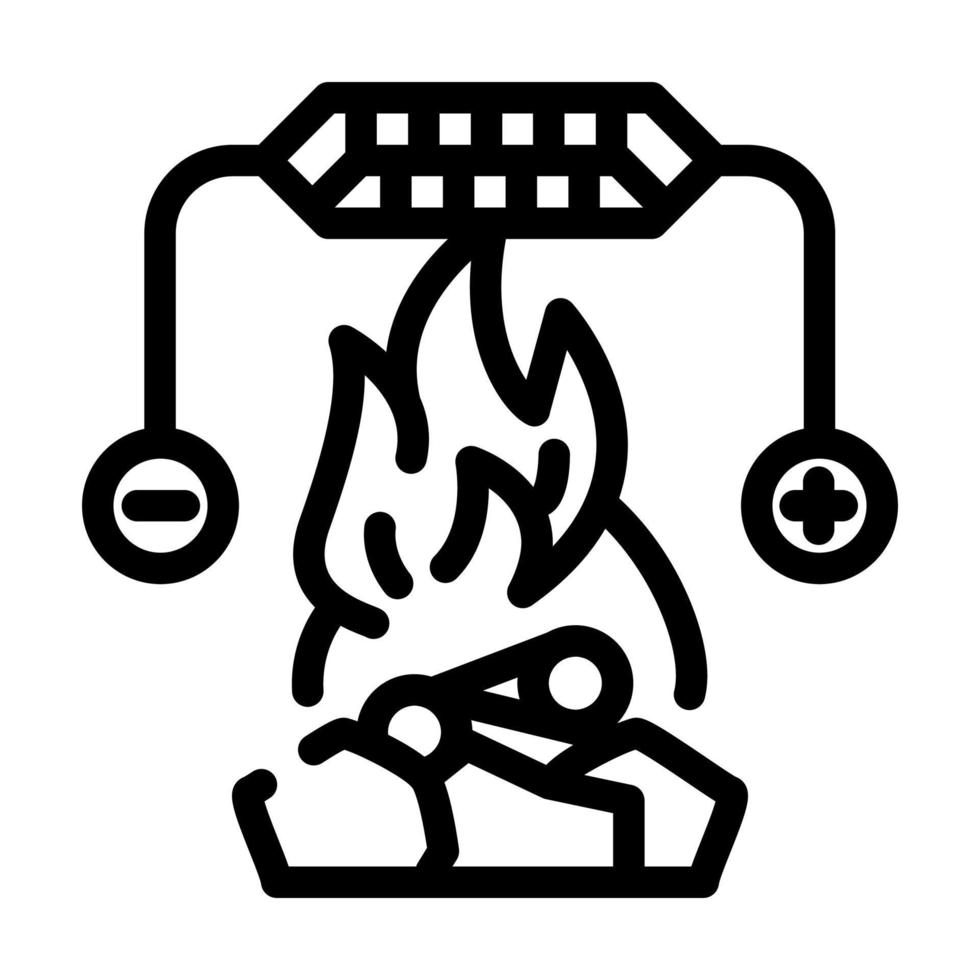 icono de línea de generador de calor combinado o peltier ilustración vectorial vector