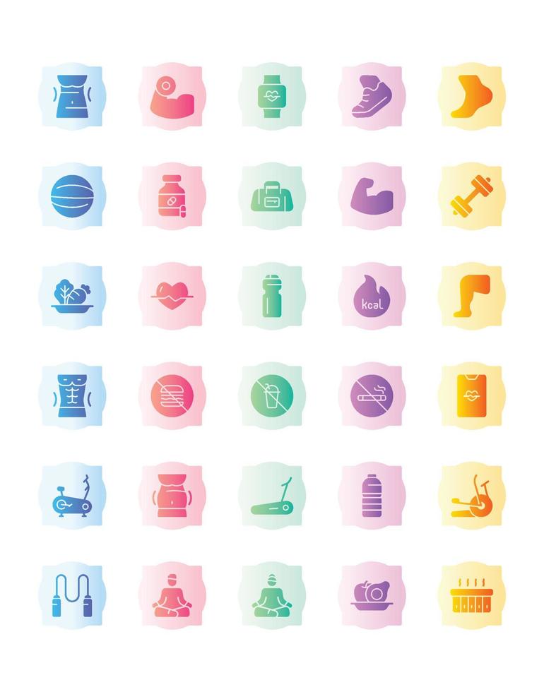 Health Icon Set 30 isolated on white background vector