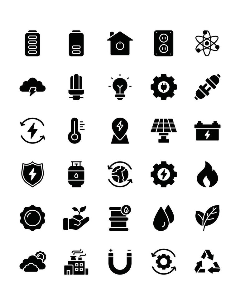 ecology Icon Set 30 isolated on white background vector