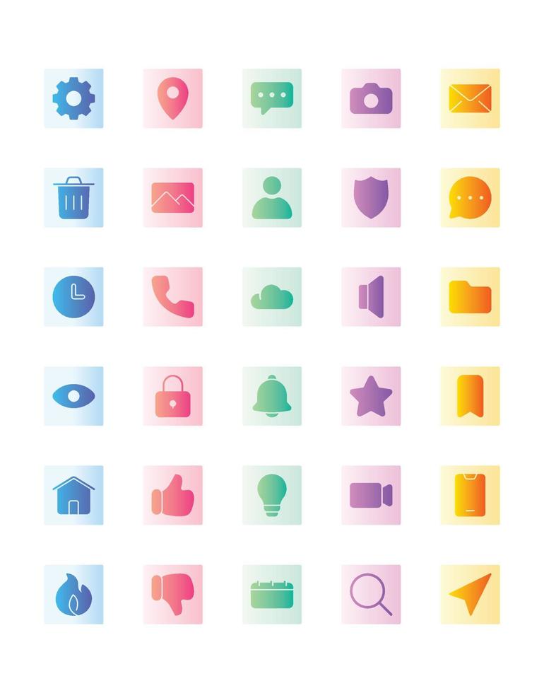 User Interface 2 Icon Set 30 isolated on white background vector