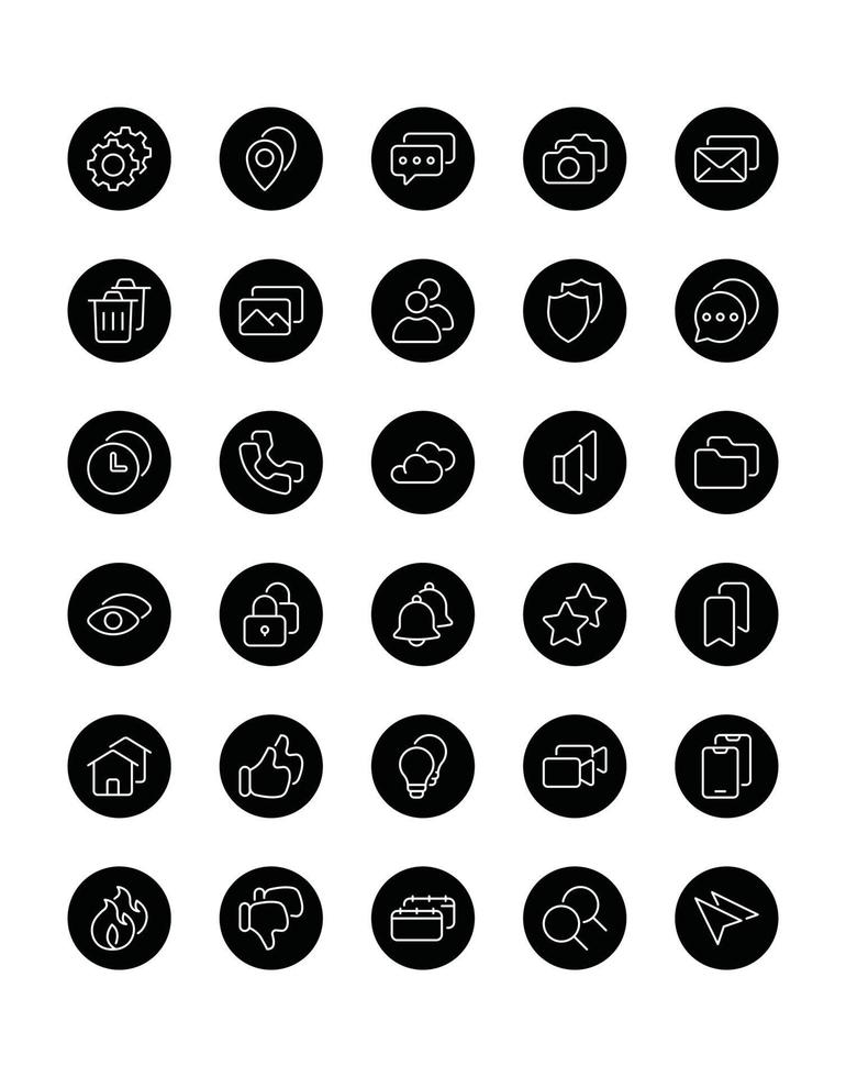 User Interface Icon Set 30 isolated on white background vector