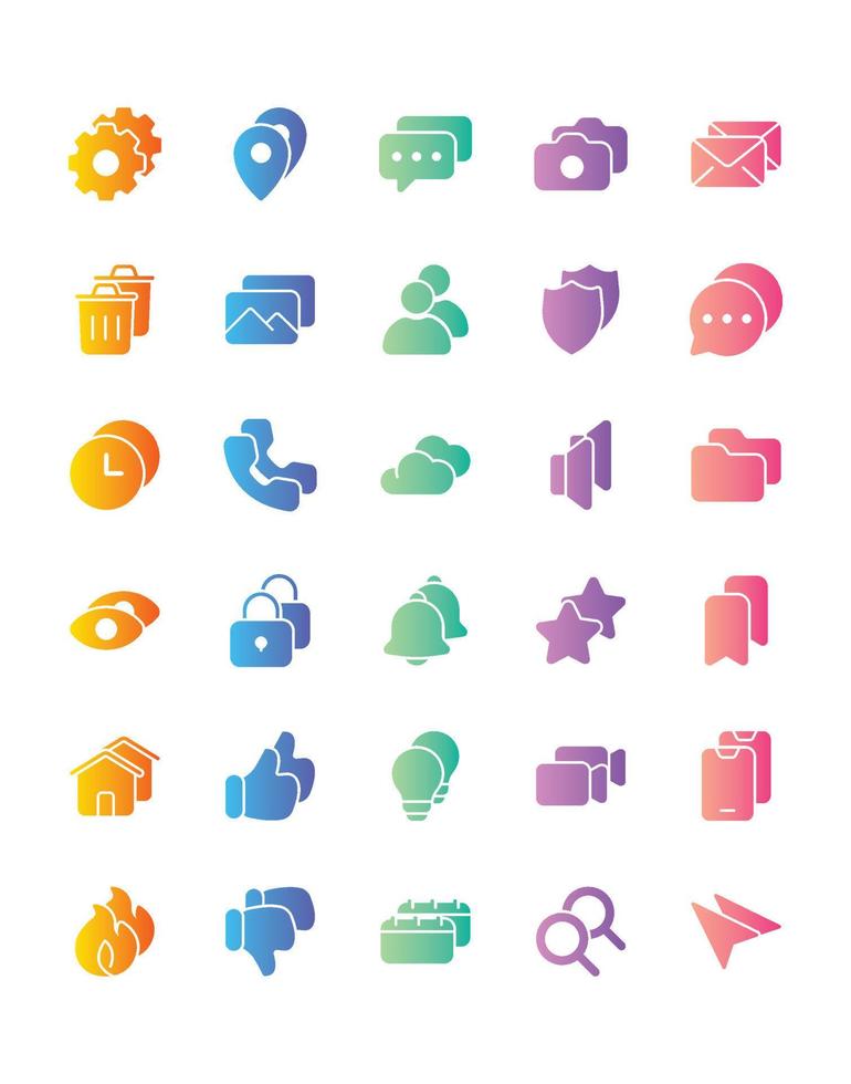 User Interface Icon Set 30 isolated on white background vector