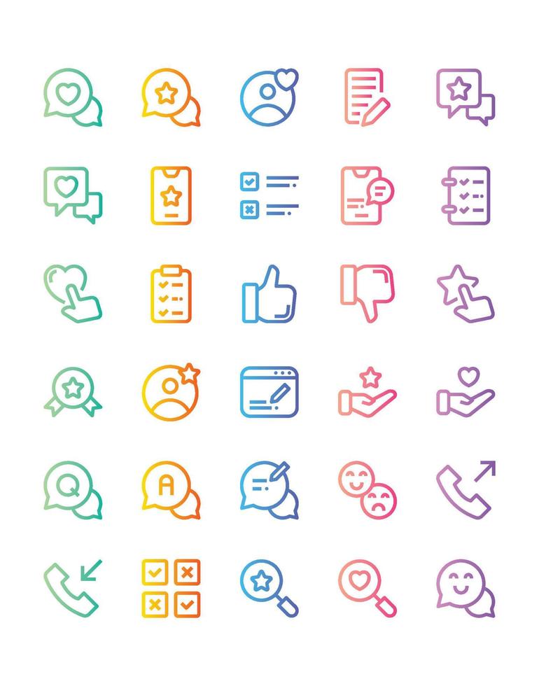 feedback Icon Set 30 isolated on white background vector