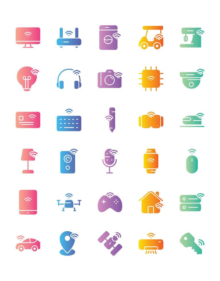 Internet Of Things Icon Set 30 isolated on white background vector