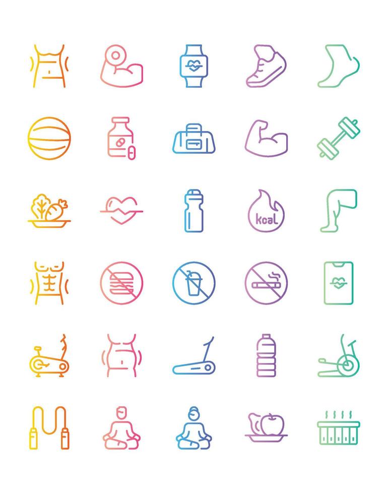 Health Icon Set 30 isolated on white background vector