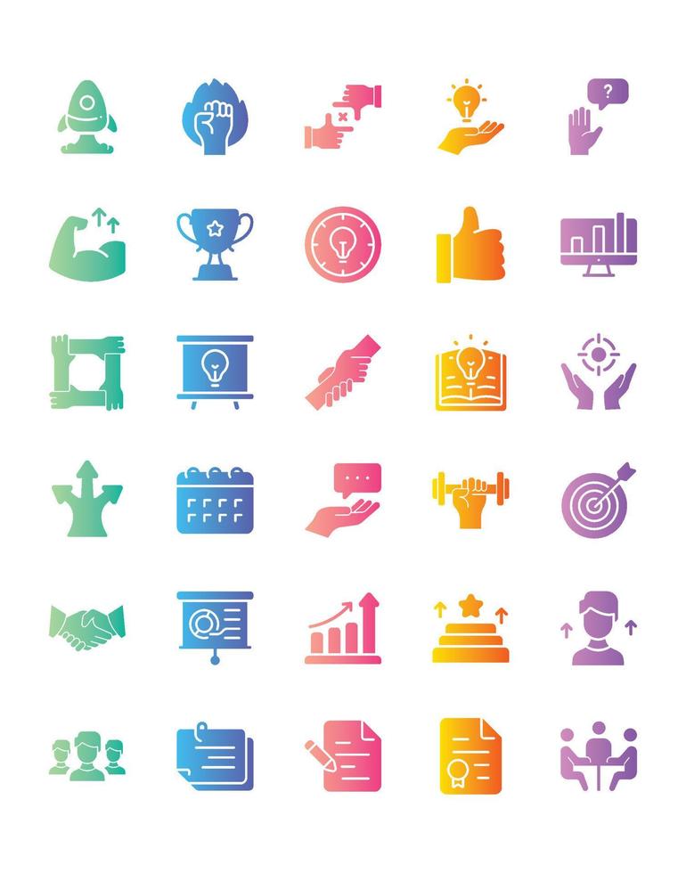 Mentoring and Training Icon Set 30 isolated on white background vector