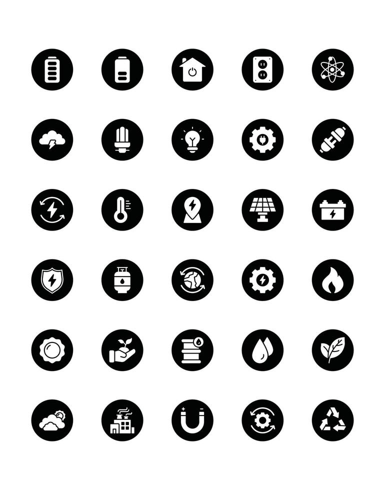 ecology Icon Set 30 isolated on white background vector