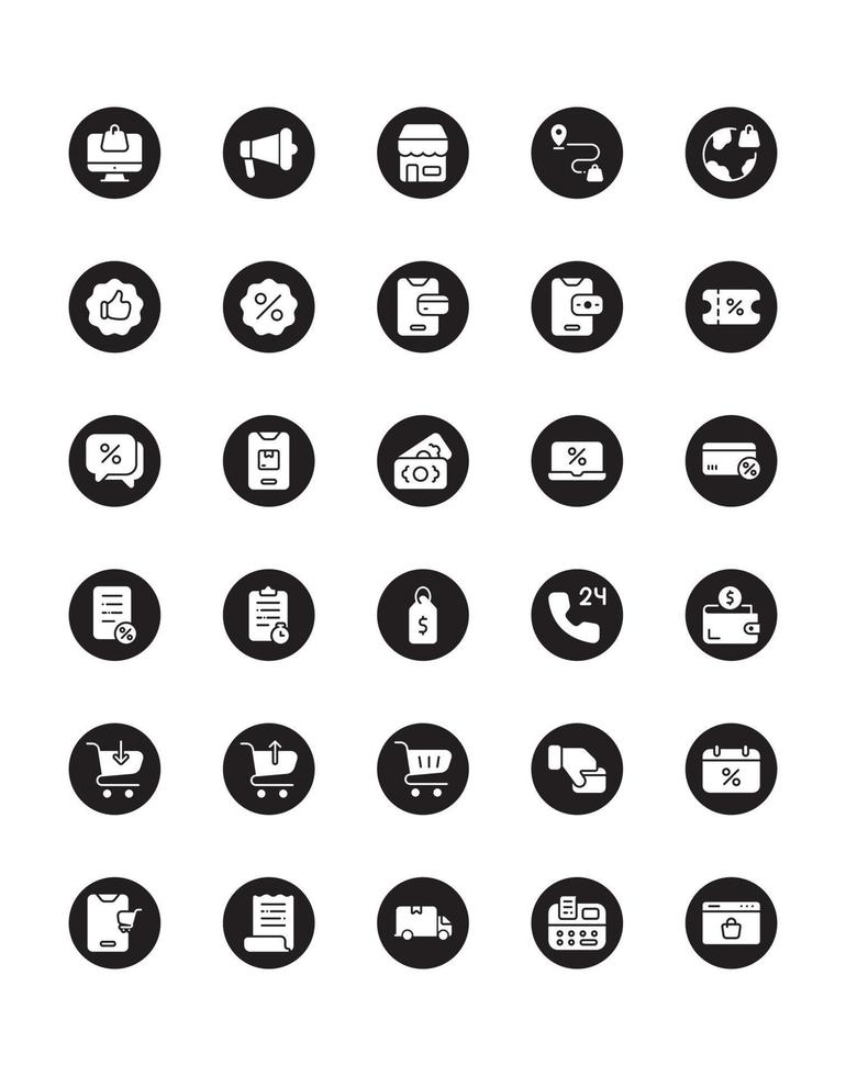 e-commerce Icon Set 30 isolated on white background vector