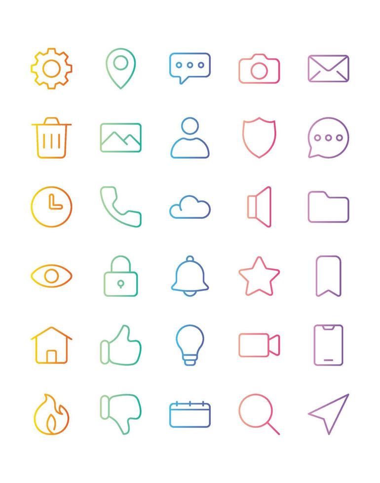 User Interface 2 Icon Set 30 isolated on white background vector