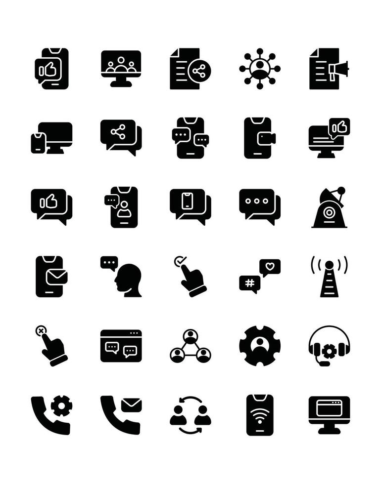 social media Icon Set 30 isolated on white background vector