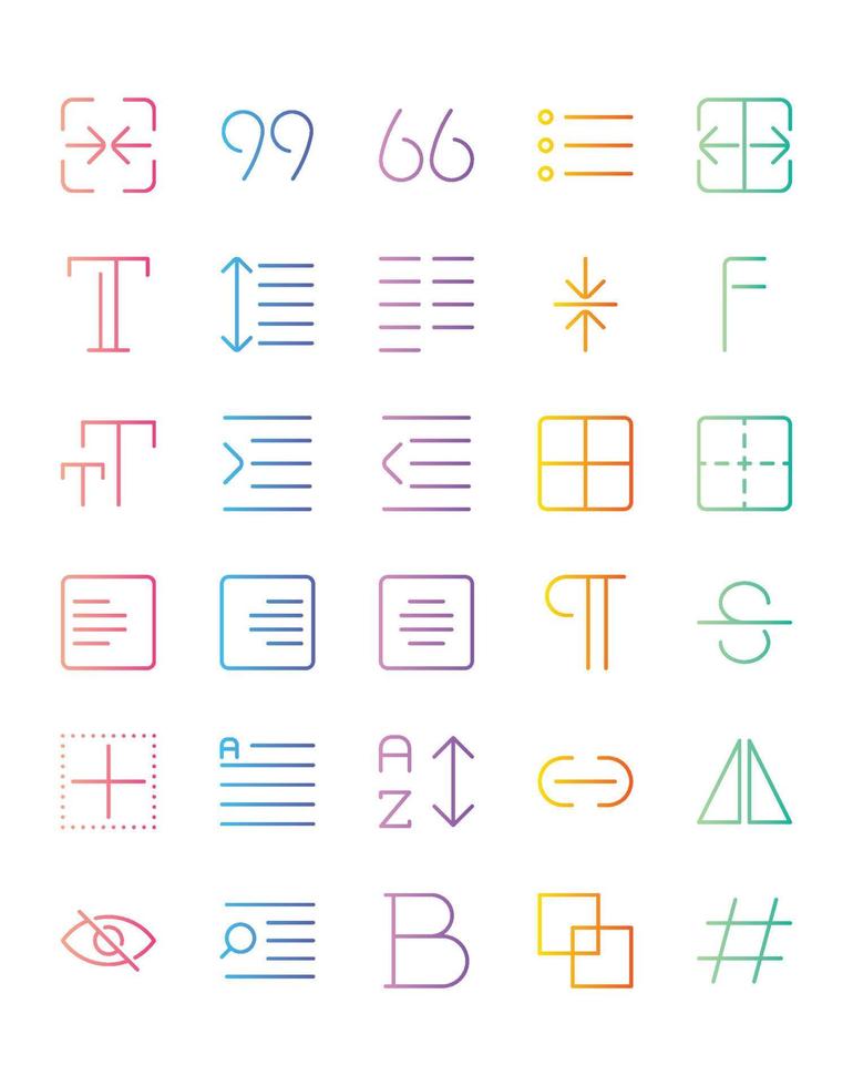 conjunto de iconos de herramientas de edición 30 aislado sobre fondo blanco vector