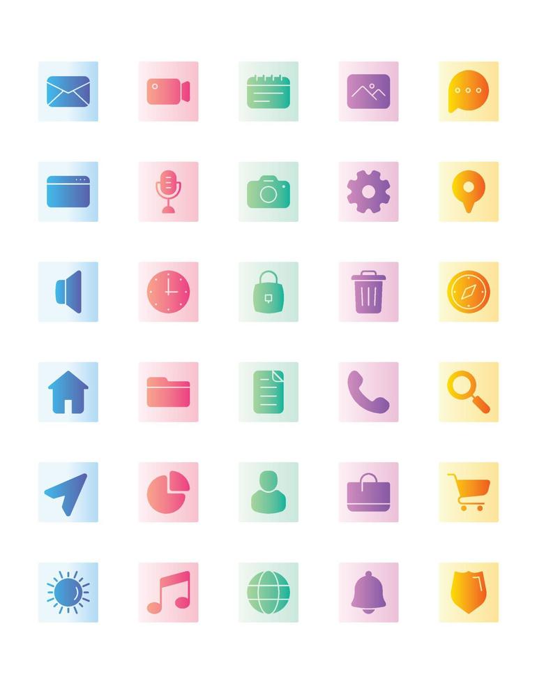 Home Screen Icon Set 30 isolated on white background vector