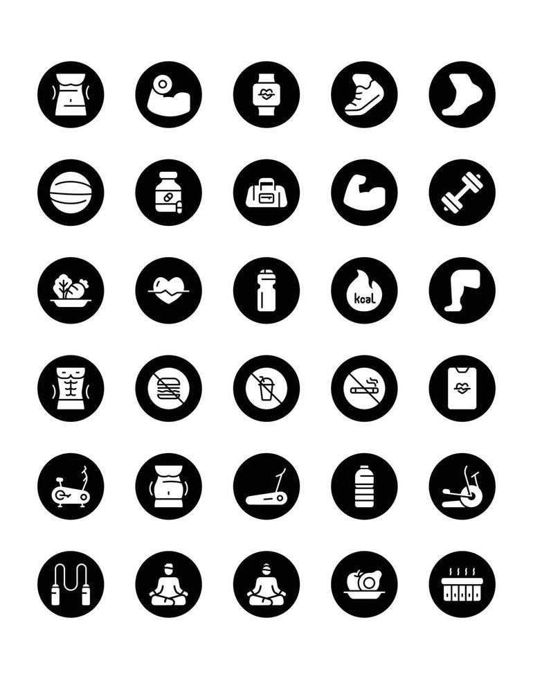 Health Icon Set 30 isolated on white background vector