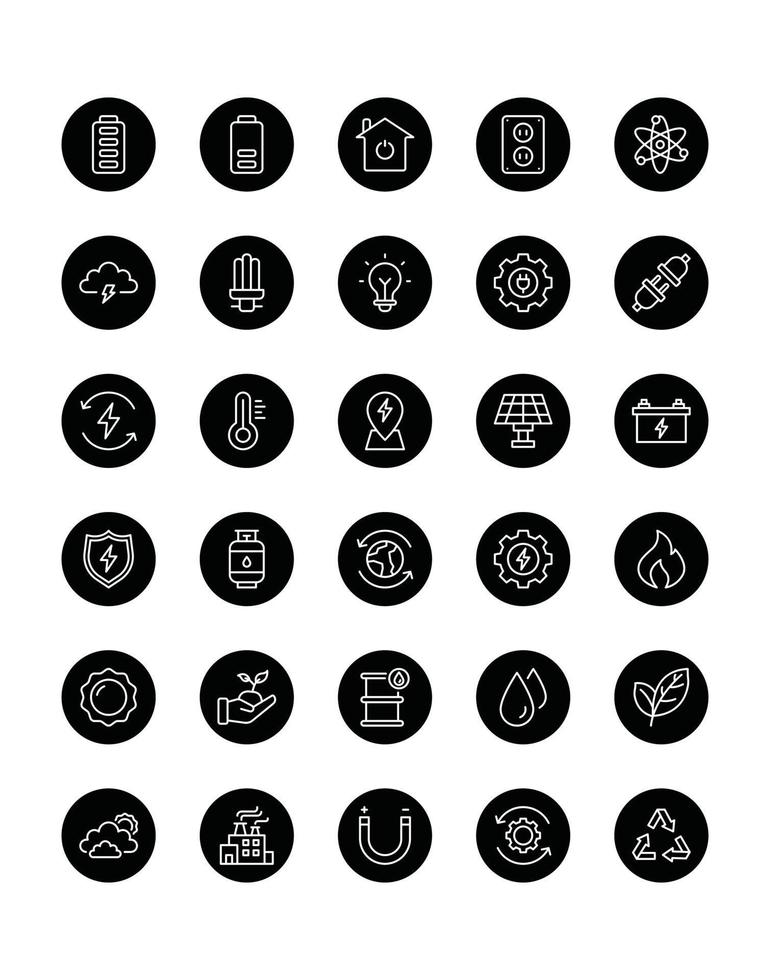 ecology Icon Set 30 isolated on white background vector