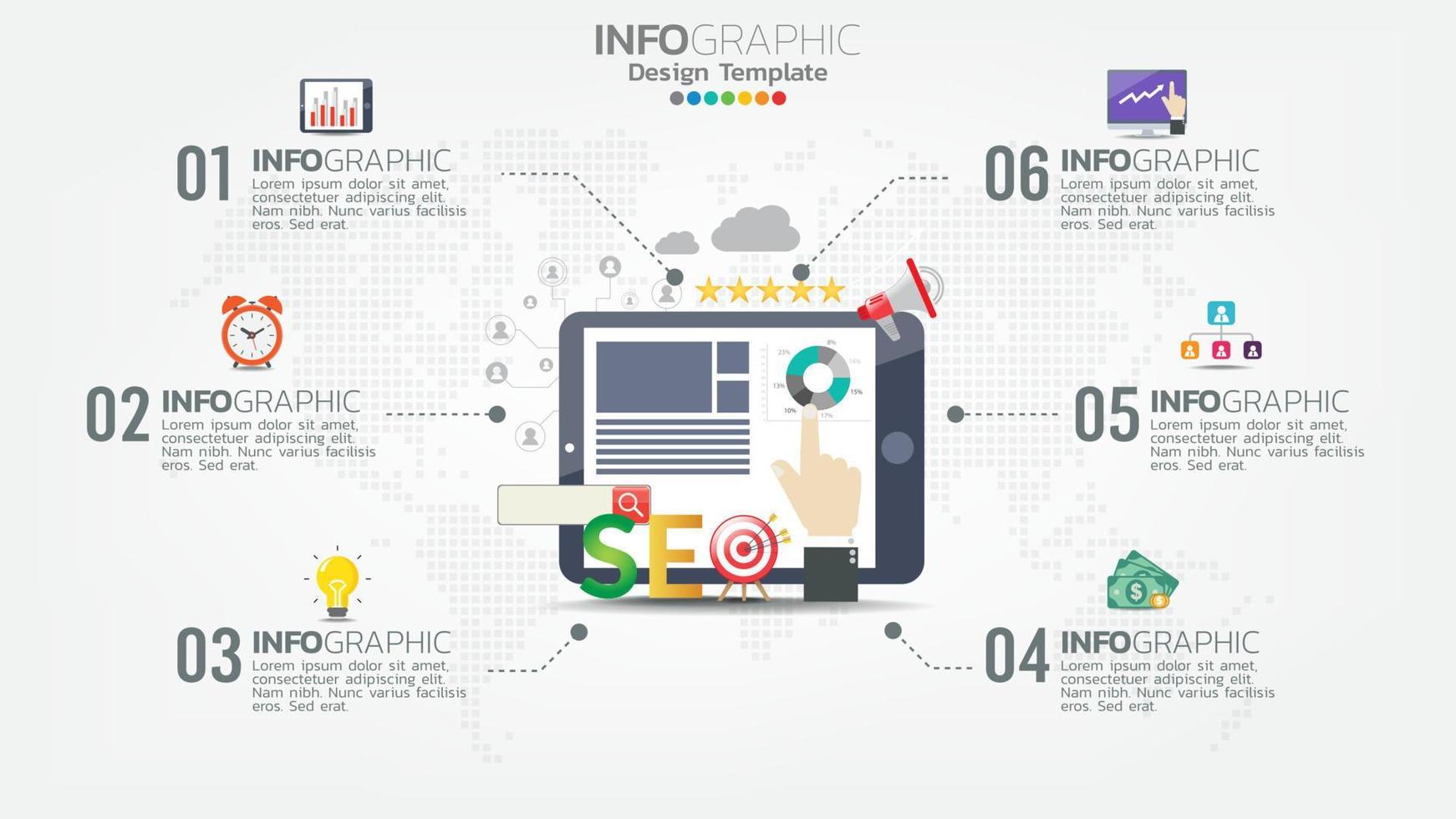 SEO search engine optimization banner web icon for business and marketing vector