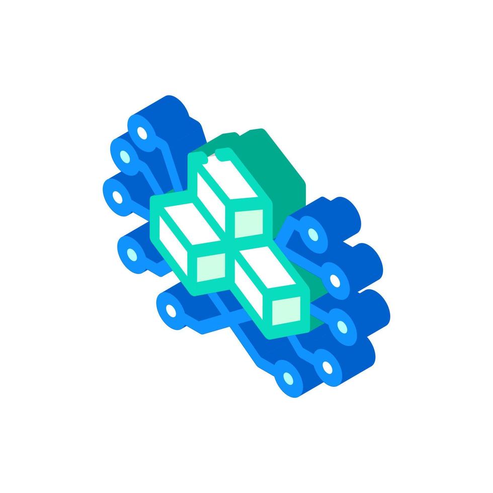 blockchain blocks isometric icon vector illustration sign