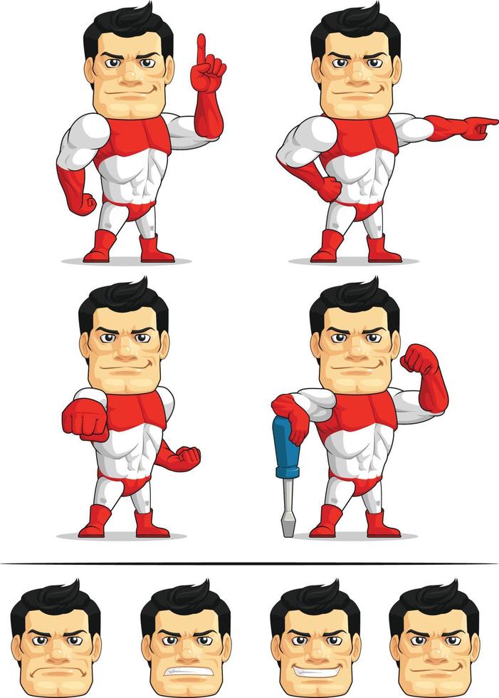 Superhero Customizable Mascot 5 vector