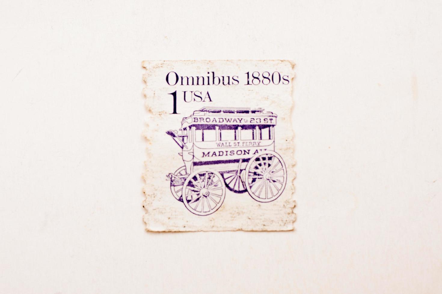 El Paso, Texas, May 30 2022 The Collectible Omnibus 1880s USA 1 cent stamp photo