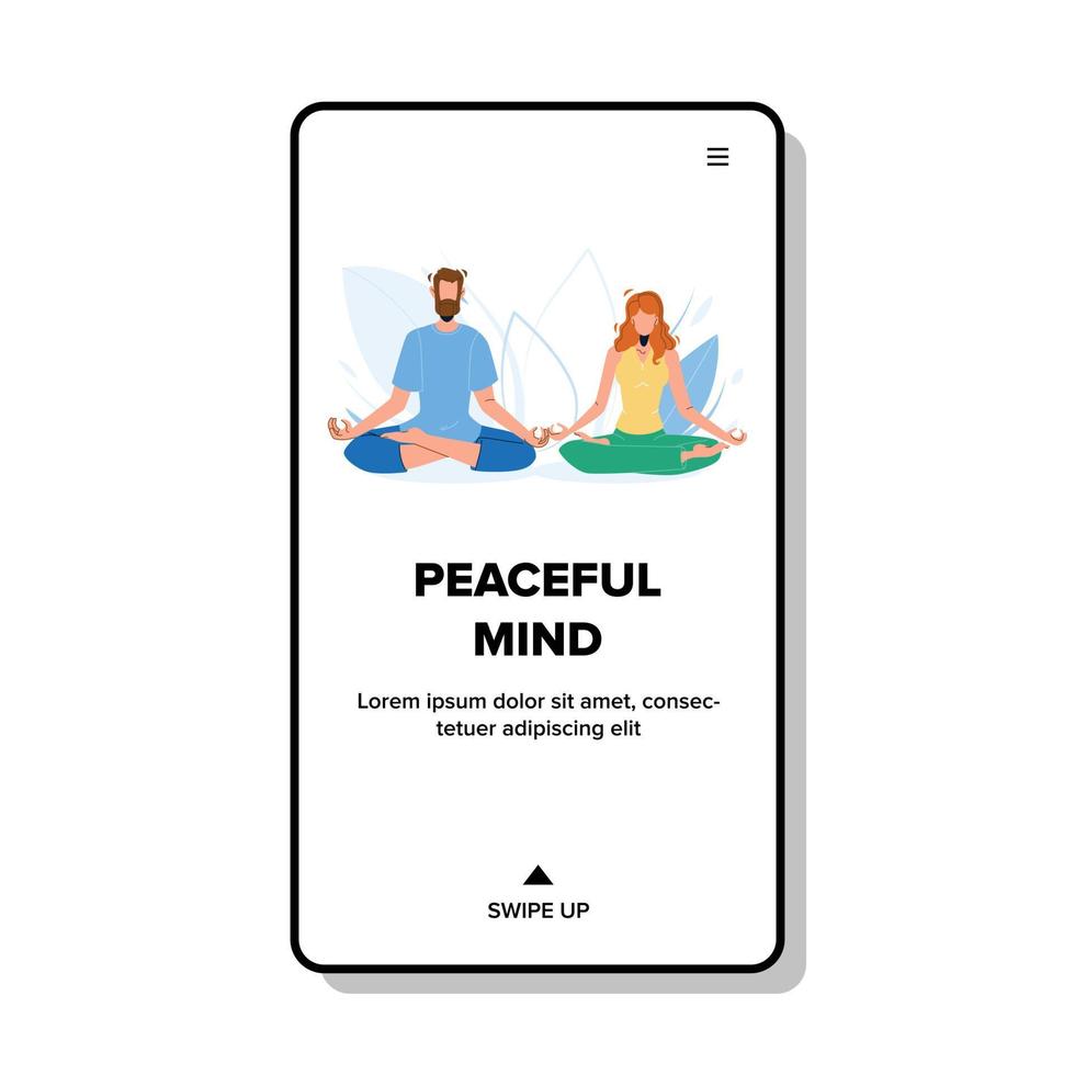 Peaceful Mind Meditating Young Boy And Girl Vector