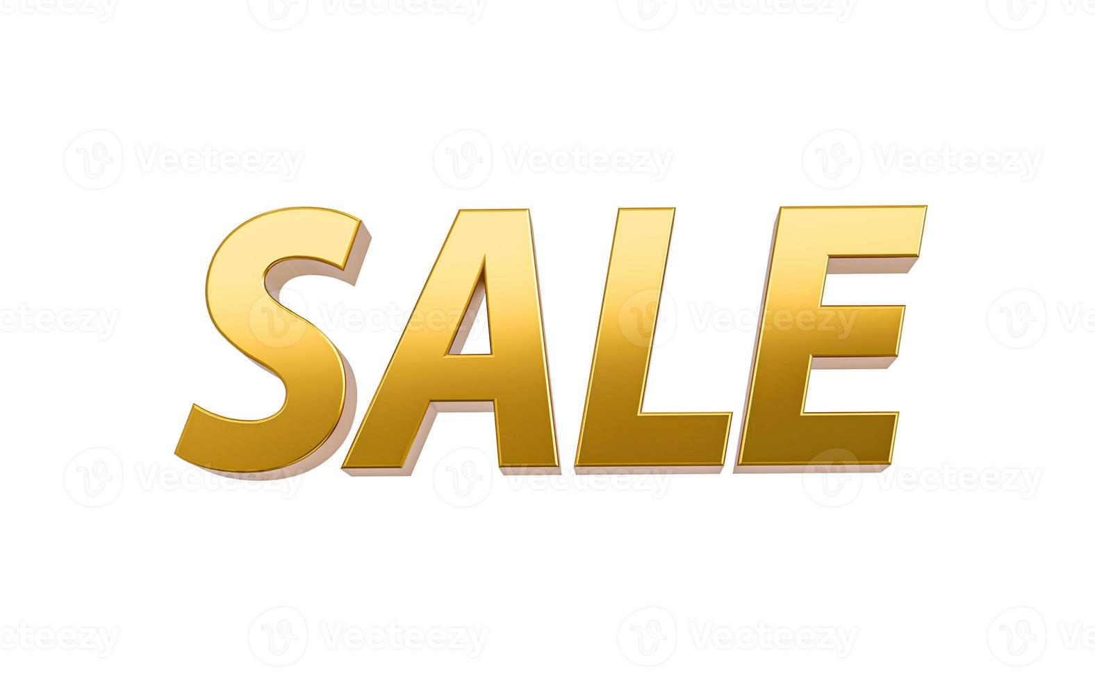 Sale Gold percent isolated on white background 3d Illustration photo